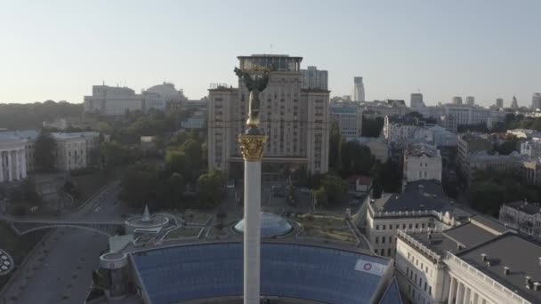 Main Stele Independence Square Symbol Freedom Ukraine City Center Kyiv — Vídeo de stock