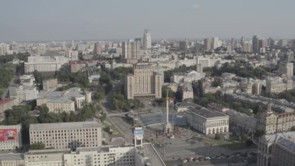 Center Maidan Square Maydan Nezalezhnosti Independence Monument Statue Independence Square — Stockvideo