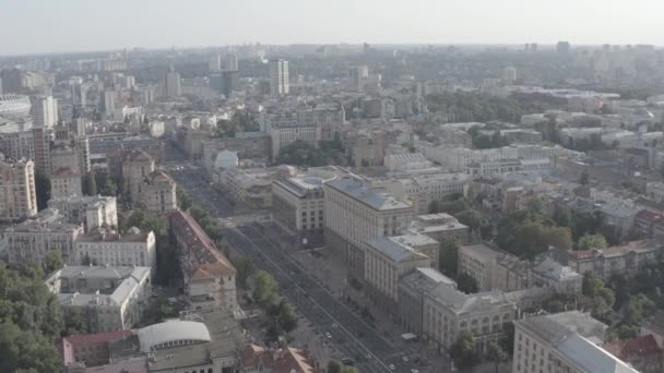 Hlavní Ulice Khreschatyk Centru Města Kyjev Ukrajina Evropa Provoz Chodci — Stock video