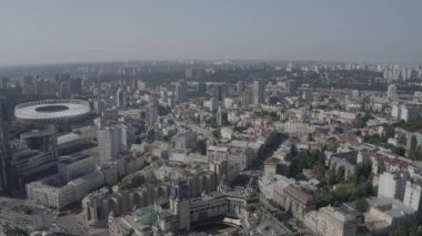 The general plan of the city center of Kyiv. Ukraine. Summer. Aerial