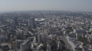 Aerial view on NSC Olimpiyskiy, the The Olympic National Sports Complex and the district around. Centre City. General plan of the city.
