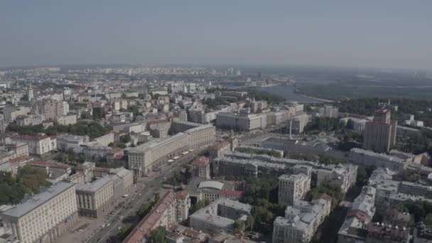 Kyiv Şehir Merkezindeki Khreschatyk Ana Caddesi Ukrayna Avrupa Trafik Yayalar — Stok video