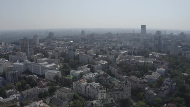 General Plan City Center Kyiv Ukraine Summer Aerial — Stockvideo
