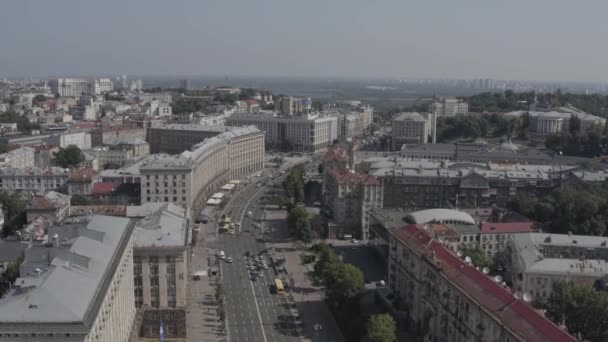 Main Street Khreschatyk City Center Kyiv Ukraine Europe Traffic Pedestrians — 비디오