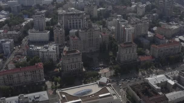 Main Street Khreschatyk City Center Kyiv Ukraine Europe Traffic Pedestrians — Stockvideo