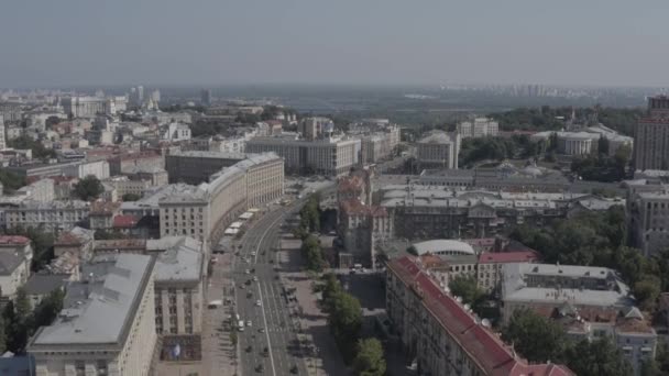 Main Street Khreschatyk City Center Kyiv Ukraine Europe Traffic Pedestrians — Stock video