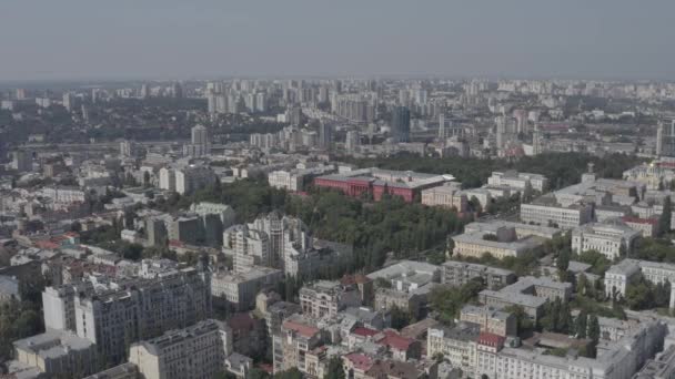 University Red Building Aerial Drone View Taras Shevchenko National University — Stockvideo