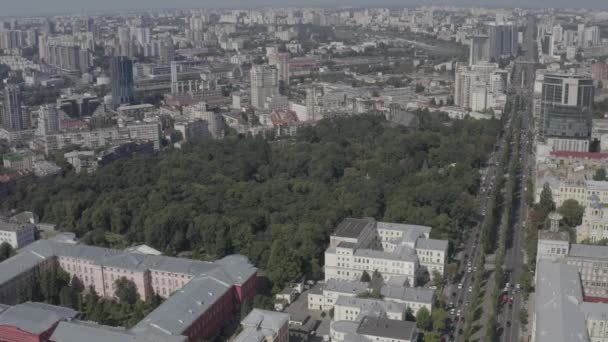 Univerzitní Červená Budova Letecké Drone Pohled Taras Shevchenko Národní Univerzita — Stock video