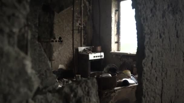 Apartment Inhabitants Evacuation Bombing Peaceful City Left Belongings Residents Bombed — Video Stock