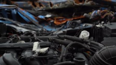 The apartment of the inhabitants after the evacuation during the bombing of a peaceful city. Left belongings of residents. Bombed apartments. Fire in the house. Traces of hits from. Irpin. Ukraine.
