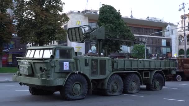 Kyiv Ukraine Αυγ 2022 Καταστράφηκε Στρατιωτικός Εξοπλισμός Του Ρωσικού Στρατού — Αρχείο Βίντεο
