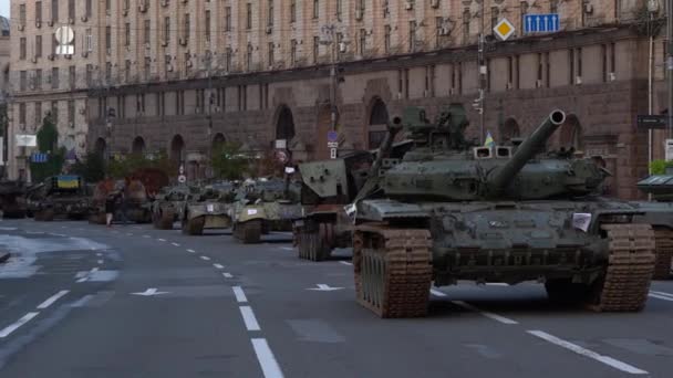 Kyiv Ukraine Aug 2022 Destroyed Military Equipment Russian Army War — ストック動画