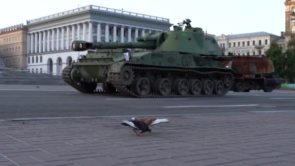 Kyiv Ukraine Серпня 2022 Знищена Військова Техніка Російської Армії Війна — стокове відео