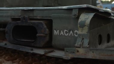 Kyiv, Ukraine - August 24, 2022: Independence Day on Kiev's central street Khreshchatyk. Destroyed burnt Russian military equipment in the center of Kyiv. Parade on Independence Day. 