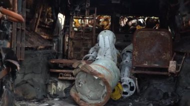 Kyiv, Ukraine - August 24, 2022: Parade on Khreshchatyk in honor of the Independence Day of Ukraine. Destroyed equipment of the Russian army. Exhibition of burnt occupant equipment. War in Ukraine.