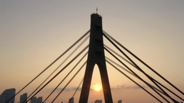 Vista Aérea Del Dron Vista Del Norte Del Puente Moscú — Vídeo de stock