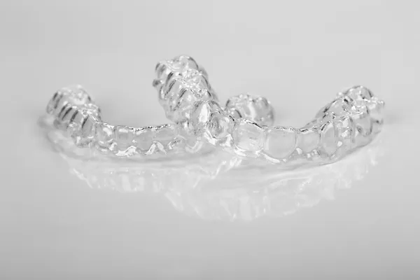 Translucent upper and lower essix retainers — Stock Photo, Image