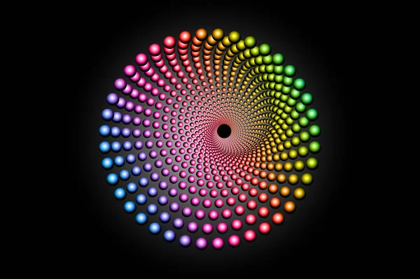 Красочные Половинчатые Точки Круг Спиральный Шаблон Круглый Логотип Шаблон Векторная — стоковый вектор