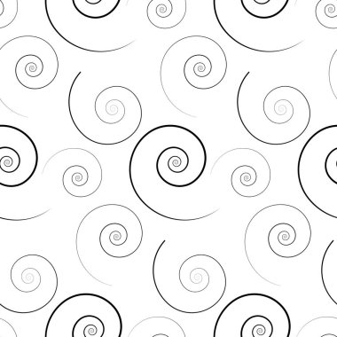 Sarmal bukleli kusursuz desen. Monokromatik tarzda klasik tasarım öğesi. Duvar kâğıdı, kumaş, kumaş ve tekstil için soyut süsleme dekoru. Vektör izole edilmiş beyaz arkaplan