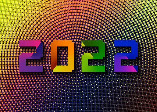 2022 Mutlu Yıllar Kutlama Için Renkli Logolu Yaratıcı Konsept Tasarım — Stok Vektör