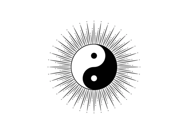 Символ Гармонії Балансу Інг Янга Китайська Філографія Описує Протилежні Протилежні — стоковий вектор