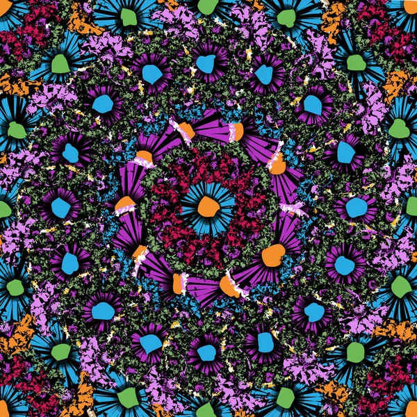 Mandala African Wax Print Fabric Décoration Ethnique Main Design Mode — Image vectorielle
