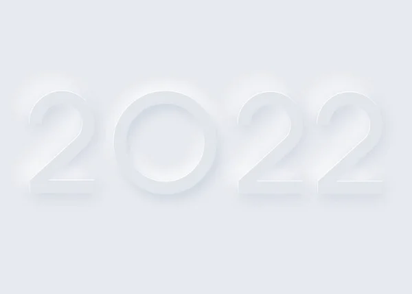 2022 Convite Feriado Ano Novo Trendy Neumorphism Estilo Papel Corte — Vetor de Stock