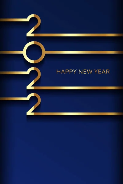 Golden 2022 Happy New Year Card Premium Foil Gradient Texture — Stock Vector