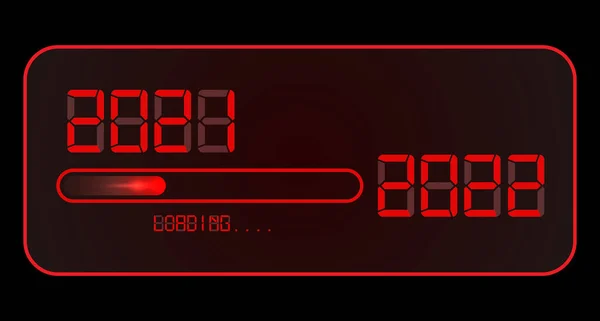 2022 Happy New Year Digital Clock 2021 Loading 2022 Red — Stock Vector