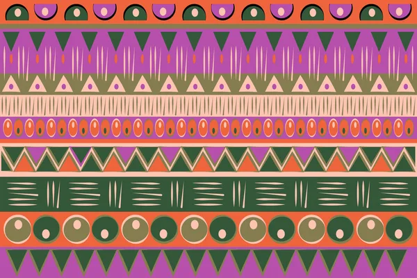 Африканская Печатная Ткань Племенной Этнический Орнамент Украшение Геометрических Элементов Ручной — стоковый вектор