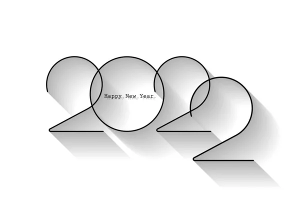 2022年新年标志设计 节日贺卡 矢量图解 邀请函 黑色假日标签的节日设计 以白色为背景隔离 — 图库矢量图片