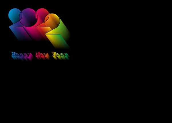 Diseño Logotipo Año Nuevo 2022 Tarjeta Felicitación Vacaciones Ilustración Vectorial — Vector de stock