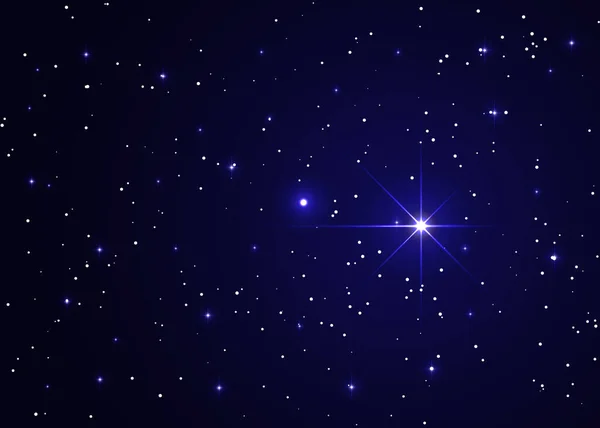Estrela Brilha Sobre Manjedoura Natal Jesus Cristo Céu Estrelado Noturno — Vetor de Stock