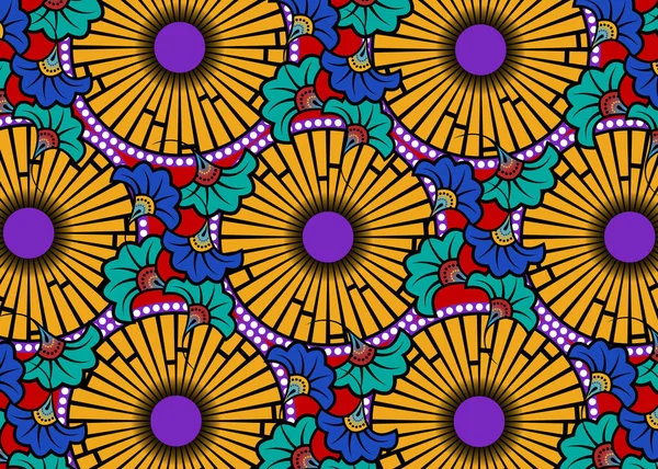 Tissu African Wax Print Ornement Ethnique Fait Main Pour Votre — Image vectorielle