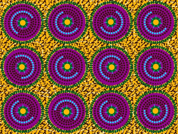 Tissu African Wax Print Ornement Ethnique Fait Main Pour Votre — Image vectorielle