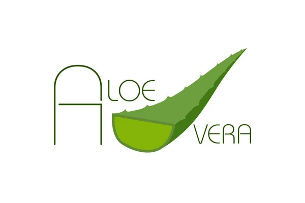 Aloe Vera Zielona Ikona Logo Dla Naturalnego Opakowania Produktów Ekologicznych — Wektor stockowy