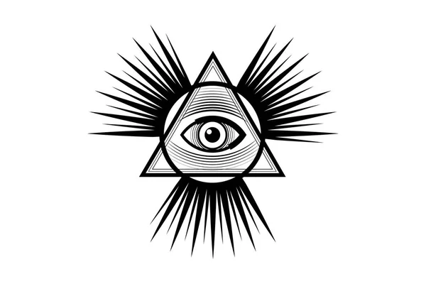 Sacred Masonic Symbol All Seeing Eye Third Eye Eye Providence — Stock Vector