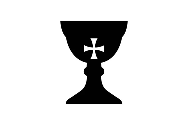 Holy Grail Cup Sign Medieval Mystical Symbol Source Life Immortality — 图库矢量图片