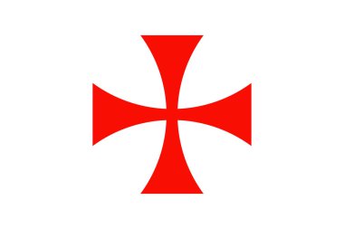 Tapınak Haçı. Patea, Tapınak Şövalyeleri Nişanı 'nın kırmızı sembolü. Kutsal Topraklar 'da 1119' da kurulan ruhani şövalyelik nişanı. Beyaz arkaplanda izole edilmiş vektör