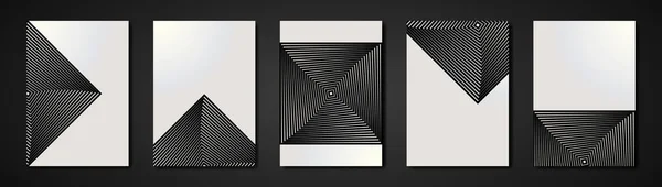 Mínimo Juego Cubiertas Diseño Geométrico Futuro Cuadrados Art Negro Blanco — Vector de stock