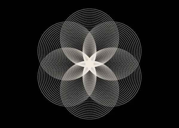 Graine Fleur Vie Icône Lotus Logo Mandala Géométrie Sacrée Tatouage — Image vectorielle