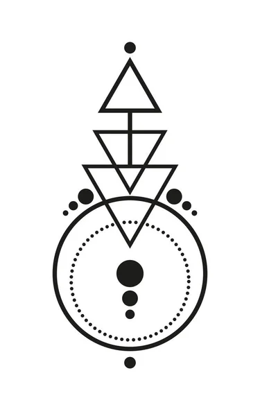 Αφηρημένη Γεωμετρική Τατουάζ Μαγικό Σχεδιασμό Λογότυπο Αστρολογία Αλχημεία Στυλ Boho — Διανυσματικό Αρχείο