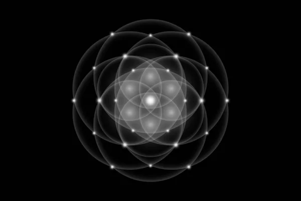 Насіння Життя Священна Геометрія Квітка Життя Легкий Логотип Символ Гармонії — стоковий вектор