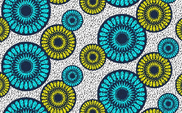 African Wax Print Stoff Hintergrund Ethnische Handgefertigte Ornamente Für Ihr — Stockvektor