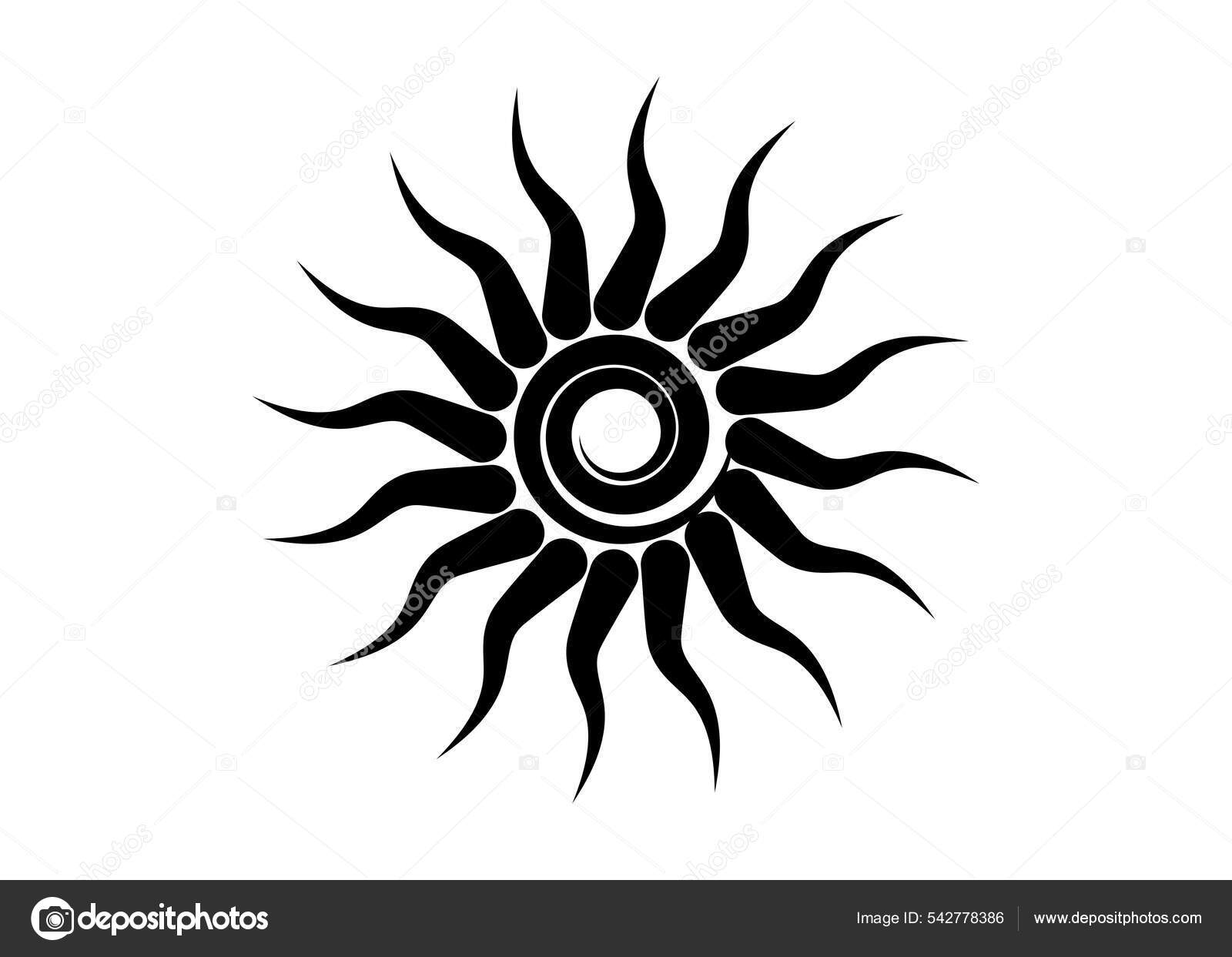 Sun Tribal Tattoo Design Vector Art Illustration Stock Vector Image & Art -  Alamy