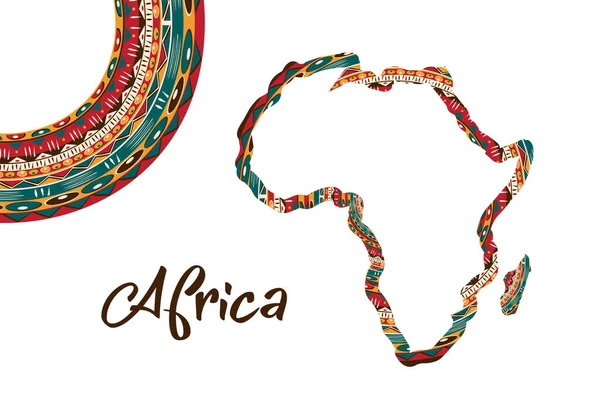 Afrika Desenli Harita Geleneksel Grunge Afrika Desenli Afiş Elementler Konsept — Stok Vektör