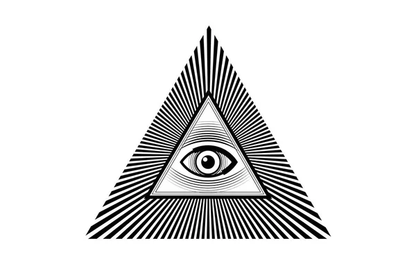 Sacred Masonic Symbol All Seeing Eye Third Eye Eye Providence — Stockvektor