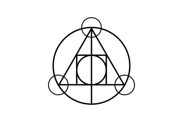 Heilige Magische Geometrie Occult Symbool Alchemisch Symbool Dat Interactie Tussen — Stockvector