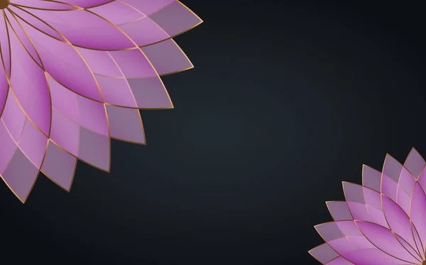 Modèle Bannière Lotus Fleur Vie Pourpre Géométrie Sacrée Symbole Harmonie — Image vectorielle