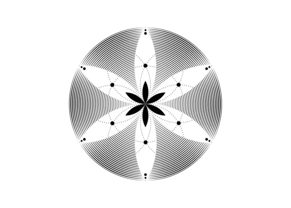 Насіння Життя Символ Священна Геометрія Піктограма Логотипу Геометрична Містична Мандала — стоковий вектор